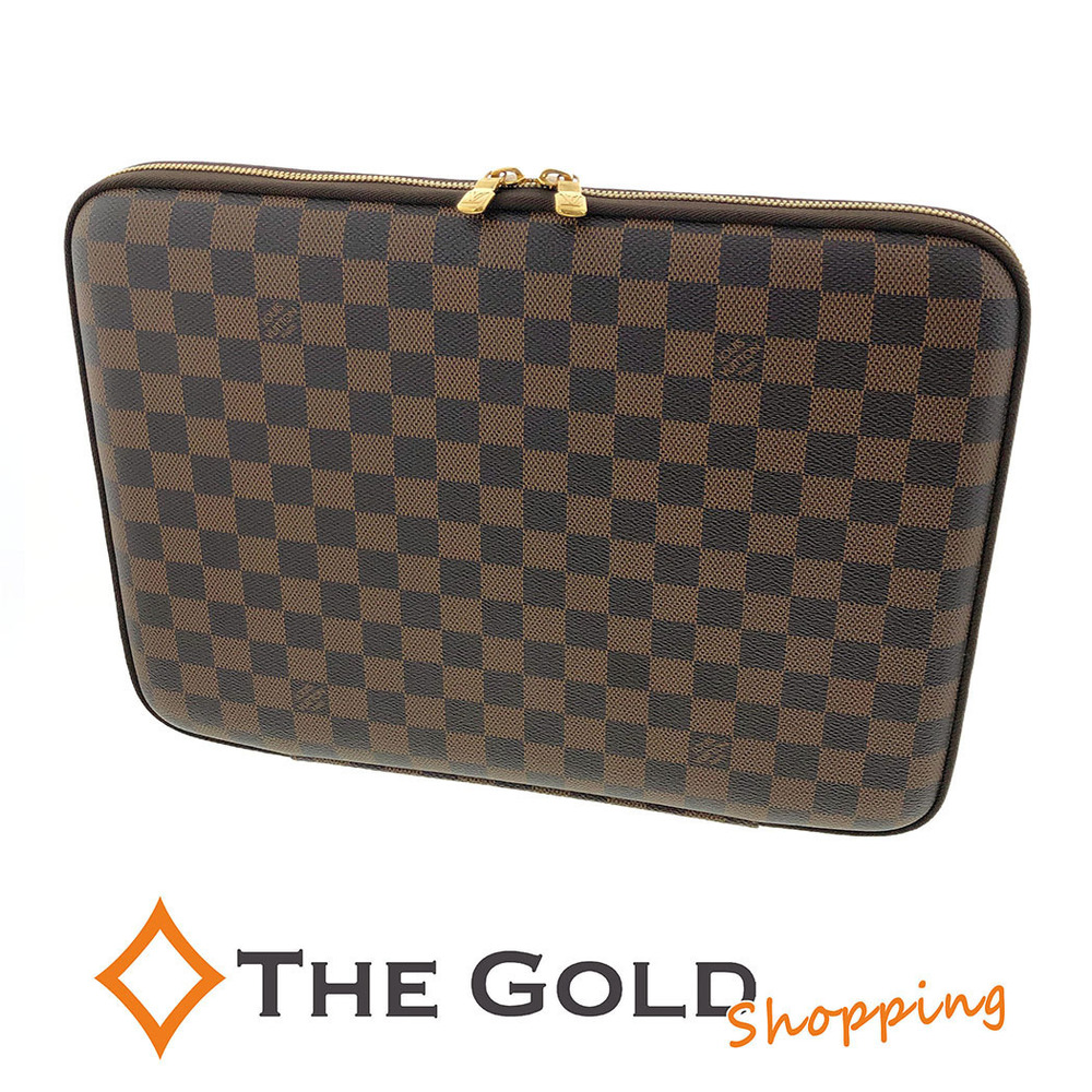 Louis Vuitton Computer Sleeve Damier Canvas Business Briefcase Ebene Brown